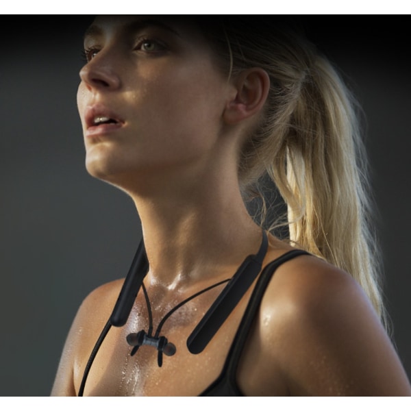 Halshängande bluetooth headset (svart)