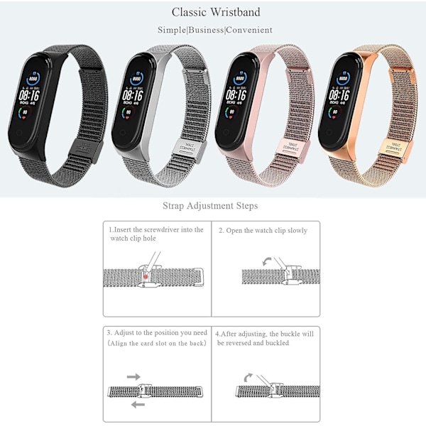 Mi Band 5 Strap, Metal, Rose Gold