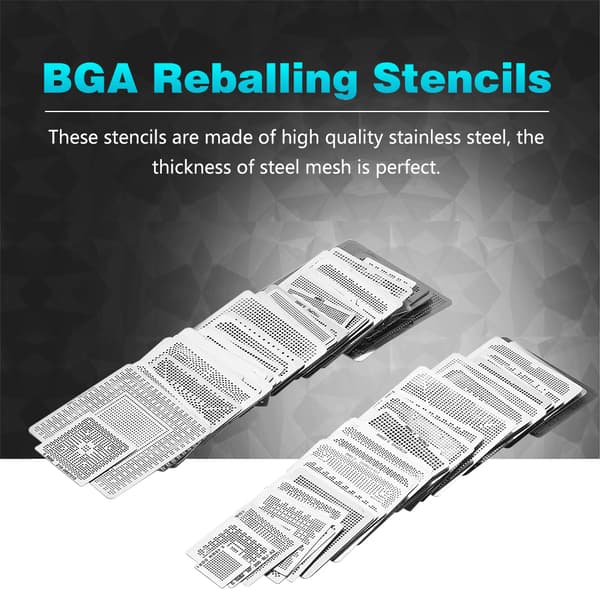 BGA Universal Reballing Kit 130 Stål Stencil Sett