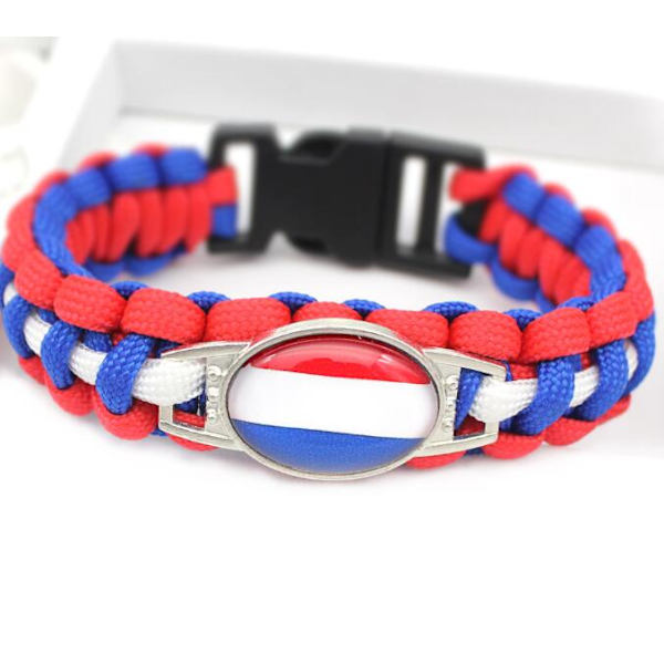 World Cup Armband Paracord Braided Armband (D8841-Nederländerna)
