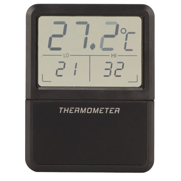 LCD Digital Akvarium Termometer Högtemperaturtålighet Dold Knappdesign Svart