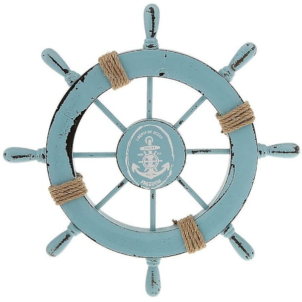 Ornamenthänge träroder-28cm ljusblå