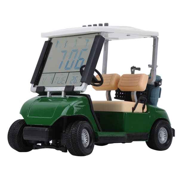 Golf evighetskalender i plast, klubbbil, gave, minigolfbilklokketilbehør