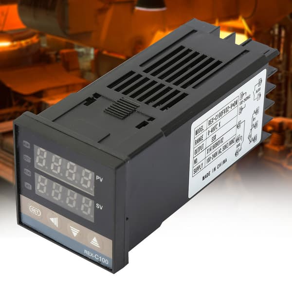 Digital PID Temperaturregulator 0-400C Räckvidd 25A SSR 1m M6 K Typ Termoelement AC 110-240V