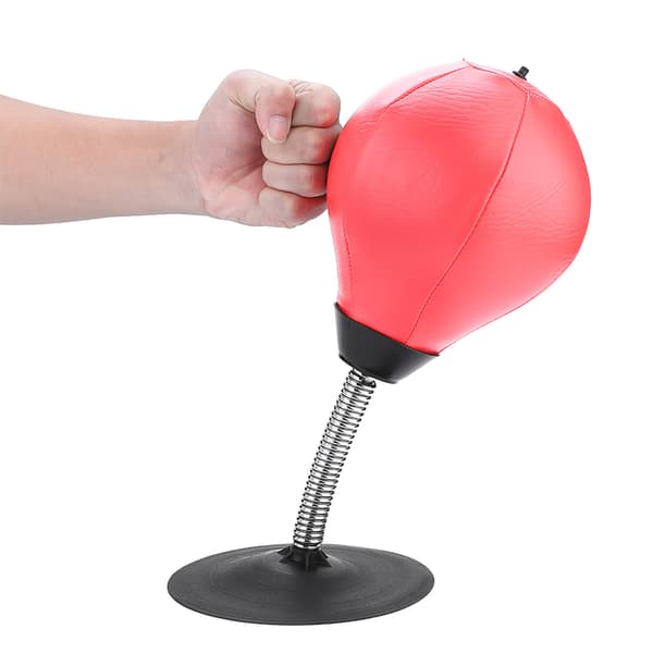 Stressaflastende Boksetræning Desktop Punching Speed ​​Ball (rød)