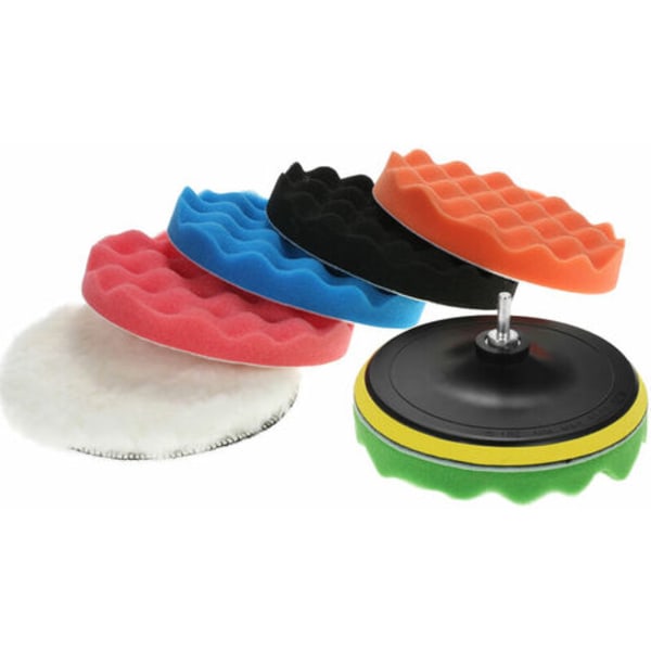 Ny design delar 3"80mm/5"125mm/6"150mm/7"180mm Bilpoleringskuddar Set Set med Sha