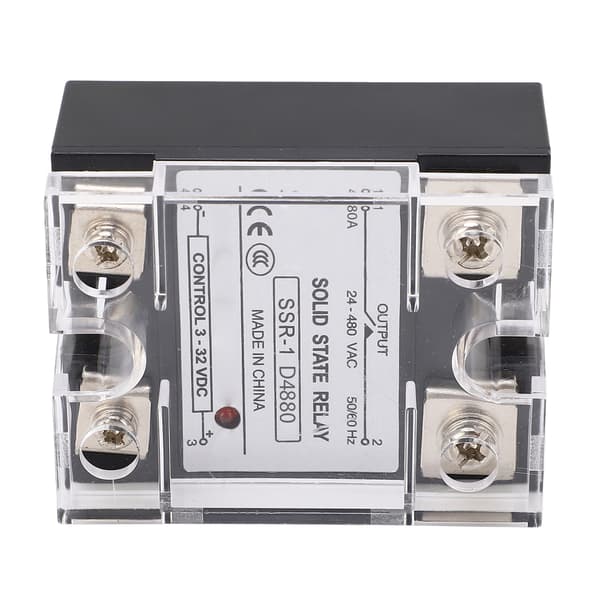 Solid State Relä 80A Snabb Omkoppling Låg Interferens DC till AC SSR Relä 3-32VDC Kontroll 24-480VAC Last