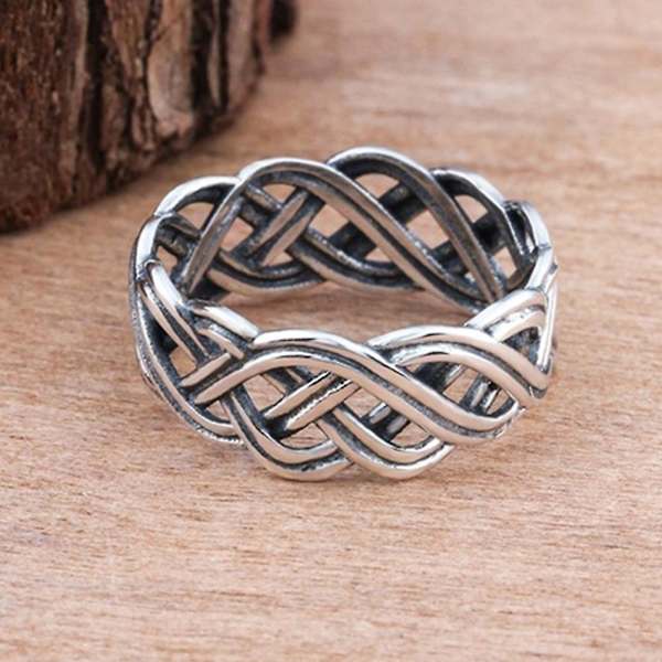 Vintage Infinity Intertwined Cross Knot Finger Ring Women Band Party korut US 8