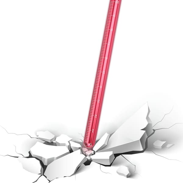 Scuba Diving Aluminium Alloy Tickle Pointer Stick med Måling & Snøre (rød)