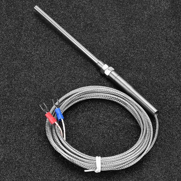 M8 Gänga Typ K Termoelement 100mm Sond Temperatursensor Kabel 0-400℃ 4m
