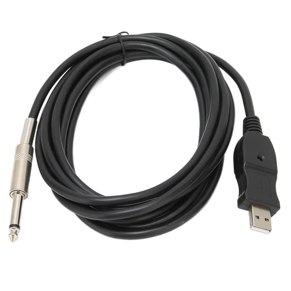 USB Gitarrkabel Hane till 6,35 mm Mono Jack Elektriskt Instrument Inspelning Ljud 3m 9,8ft