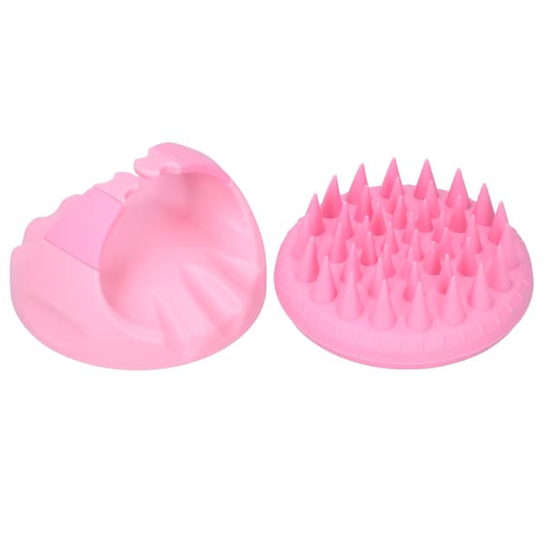 Multifunktionell Hårbottenmassager Borste för mjällrengöring Rosa