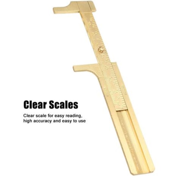 Vernier Bromsok Mässingsficka Linjal Mini Glidok Kopparlegering Dubbelskala för att mäta ädelstenar Ädelstenar och smycken 10 cm