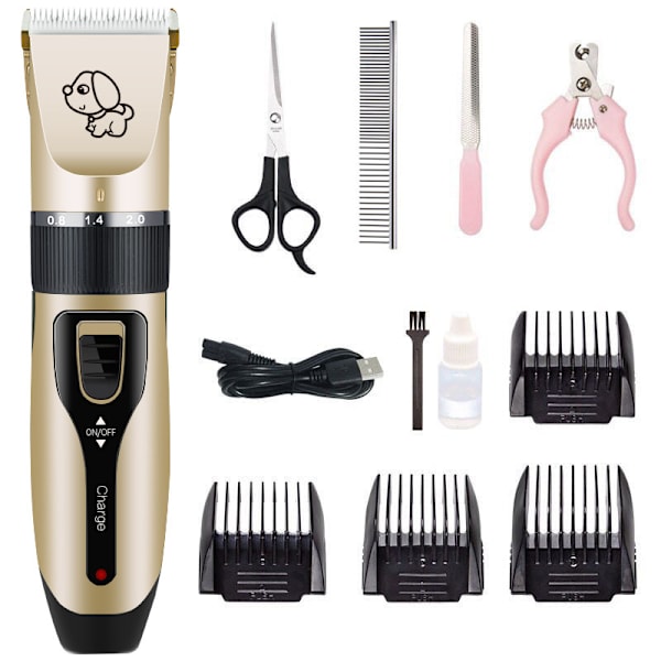 Husdjursrengöringsverktyg, elektrisk hårklippare/klotrimmer, set(plastsax, 4-delat set)