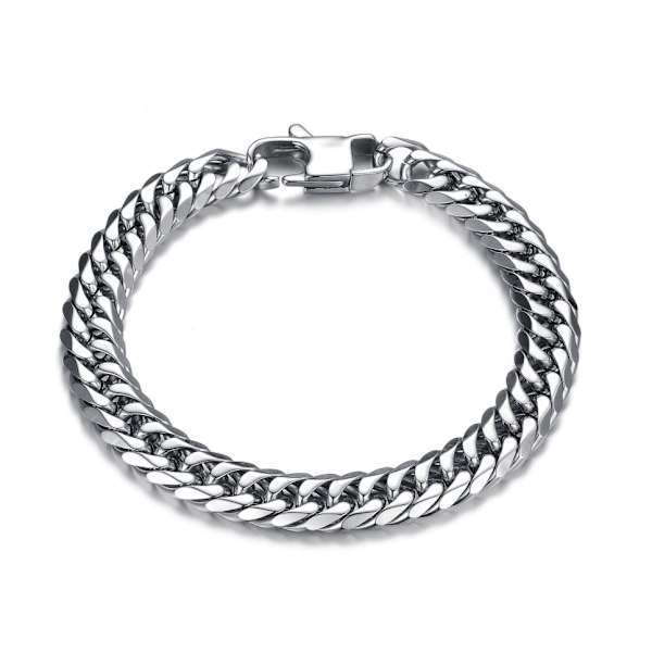 Armbånd, titanium stål, 22 cm lang, 14 mm bred, 3 mm tyk