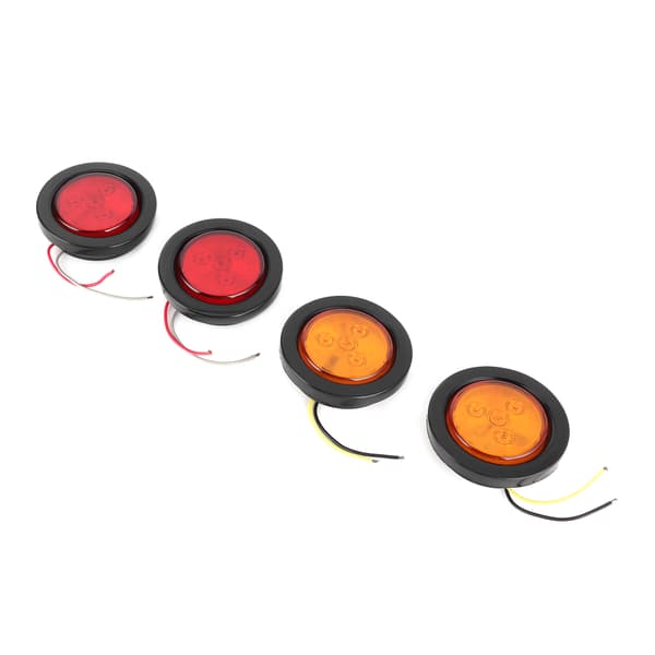 4 stk. 2,5 tommer LED Runde Blinklys 10V-30V Høj Lysstyrke Lampe til Lastbil Trailer Lorry