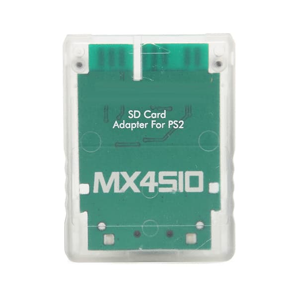 MX4SIO SIO2SD PS2 Minnekortadapter Håndlaget Stabil Erstatning Transparent Hvit