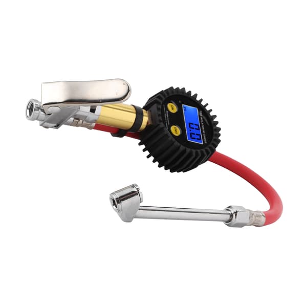 Däckpump med luftledning och digitalt tryckmätare, universell för bil, motorcykel 3‑200PSI