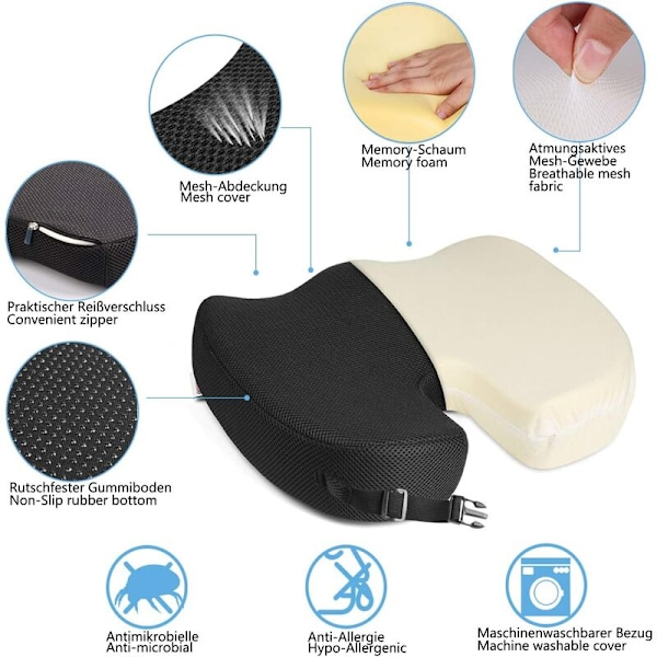 Musta Memory Foam -tyyny [45*35*7] Memory Foam -tyyny Ortopedinen Memory Foam -tyyny, sopii kodin sisustukseen
