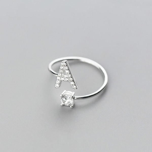 Ring Justerbar Open End Koppar Brev Kvinnor Finger Smycken För Dejting U