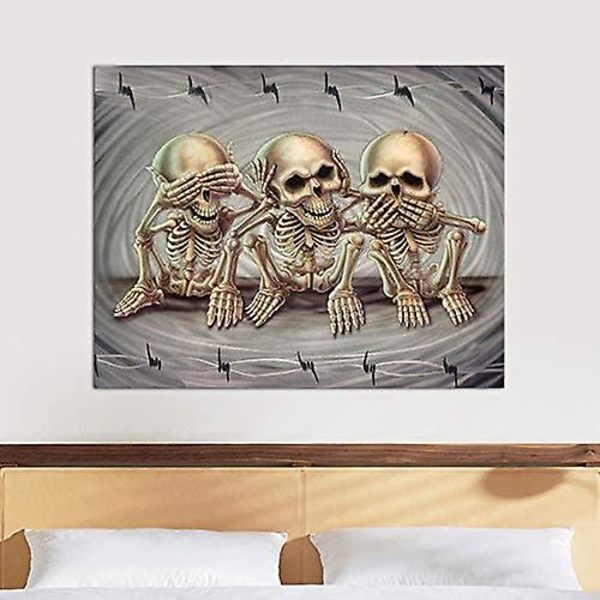 5D diamantmaleri, Happy Skull, 60*80cm