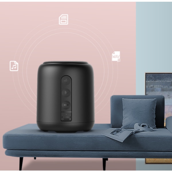 Trådlöst kreativt ljud, portabel mini subwoofer bluetooth högtalarkort (svart-ingen FM),