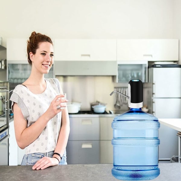 Elektrisk vattenabsorberare Hushållsvattenpump på flaska Vattendispenser påfyllningsbar vattenpump (vit)