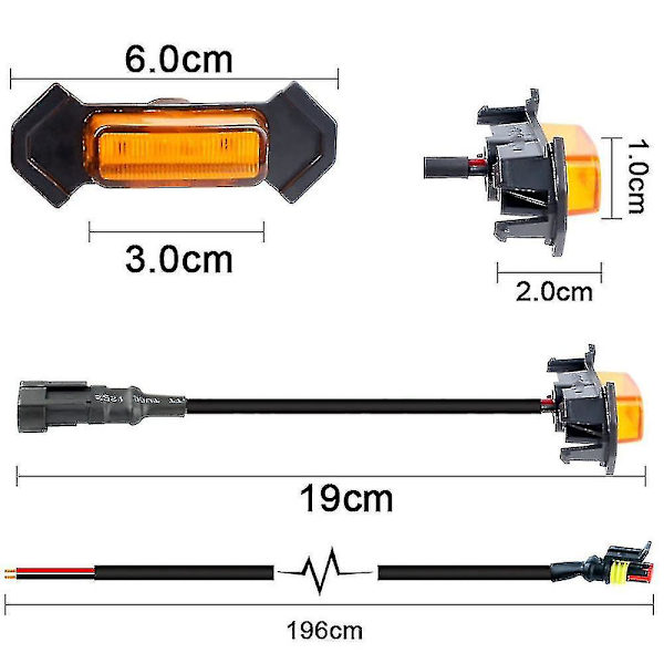 Til Toyota Led Grille Lights 4 Stk (ravgul Shell Yellow Light)