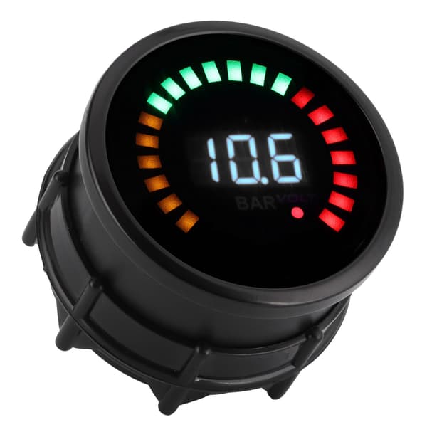 Universal Turbo Boost Måler Voltmeter 52mm LED Digital Display 12V 2 i 1 Måler Sort Skive