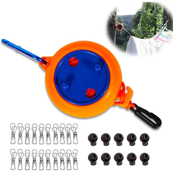 Bärbar campingklädstreck Justerbar klädstreck Reseklädstreck Utomhusklädstreck Elastisk klädstreck Infällbar klädstreck för resor