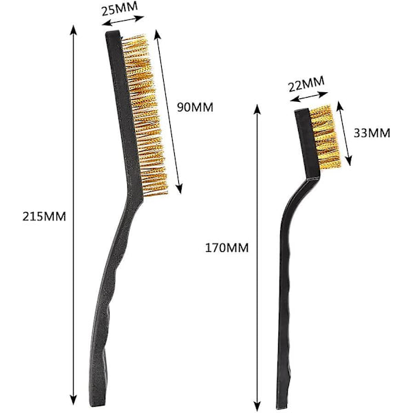 6 Handy Mini Trådbørste Ren Metal Maling Rustfrit stål/nylon/messing børste