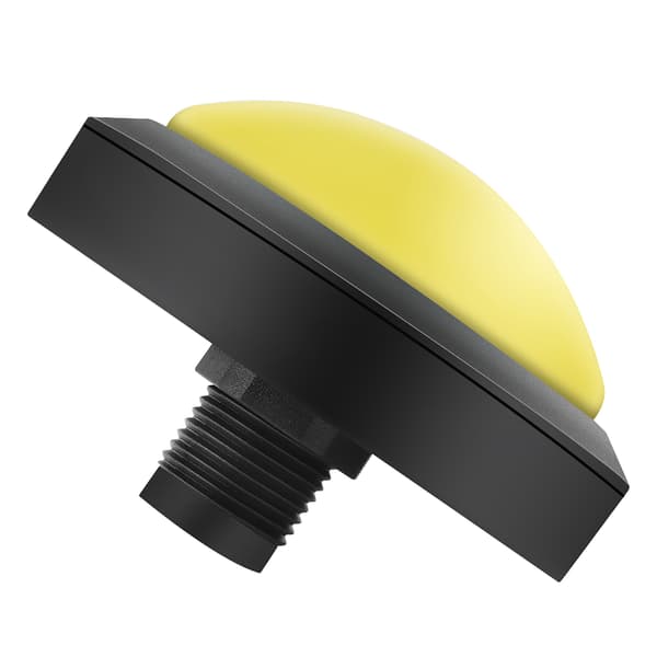 100 mm solid arkadeknapp med LED konveks braketterstatning gul