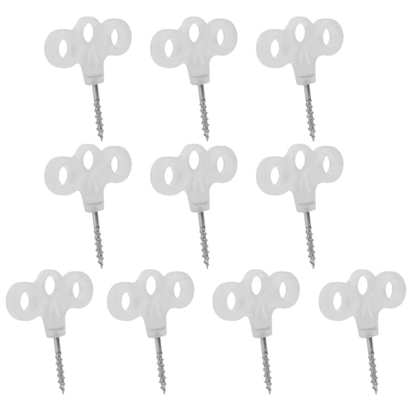 10-pack självlysande tältpinnar med tre öglor, skruv för utomhuscamping, plastspets