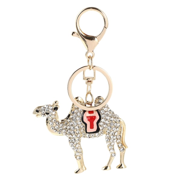 Herkkä tekojalokivi-avaimenperä kamelin avaimenperä auton avaimenperä laukku riipus hurmaa joulun syntymäpäivälahja (punainen)