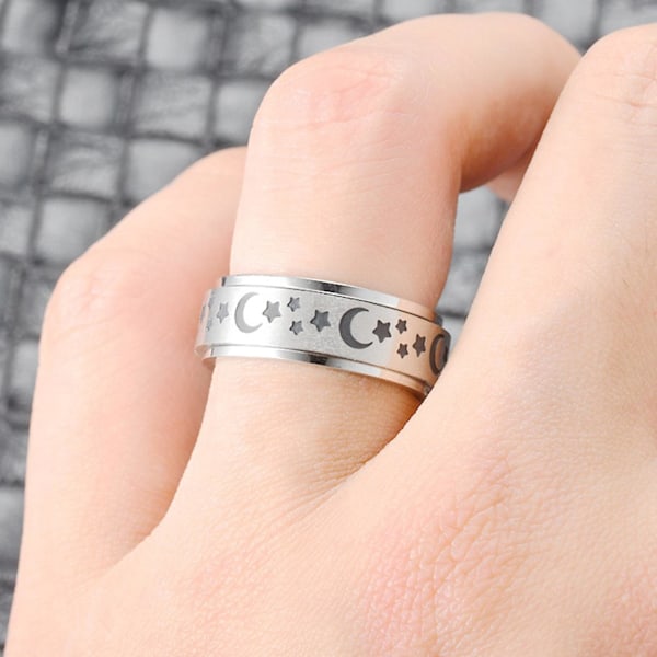 Men Finger Ring Utsökt Hip-hop Style Roterbar Portabel Knuckle Ring För fester A US 7