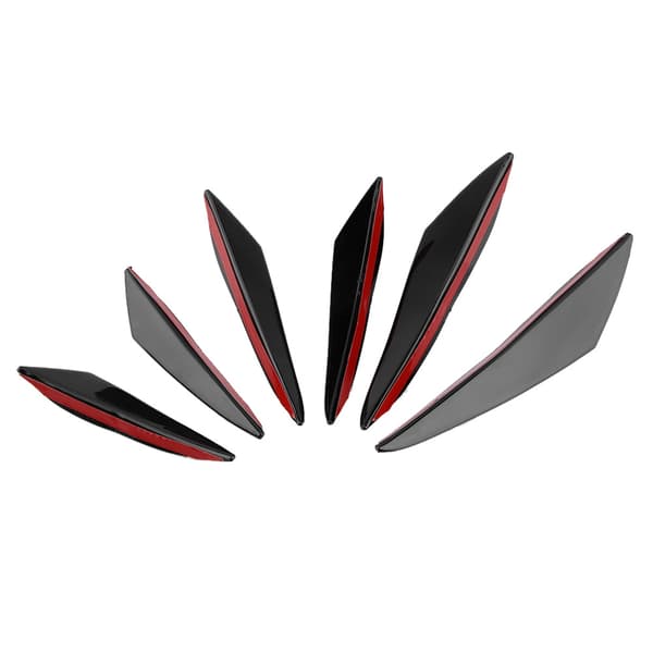 6 stk. Blank Sort Bil Front Kofanger Vindafviser Trim Universal Front Bar