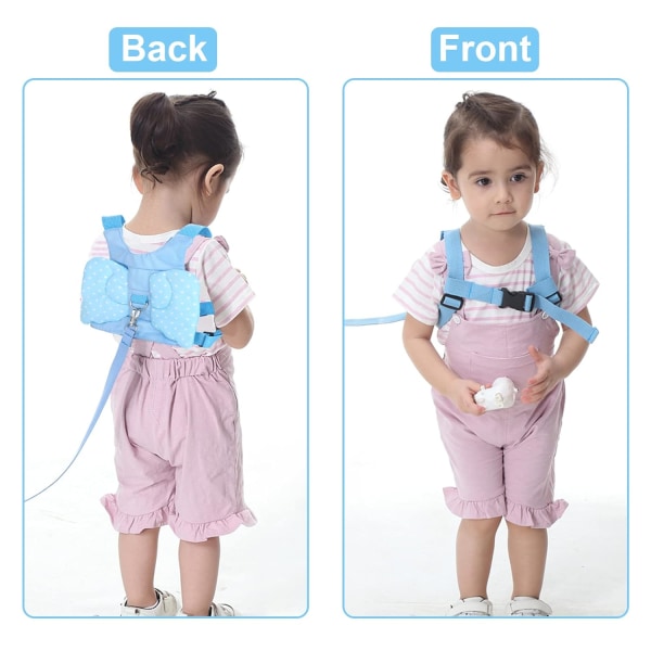 Toddler Snor Anti Lost Wrist Link Småbarn Baby Sikkerhedssele Snor 3 i 1 Børn Walking Armbånd Assistent Bælte til piger Pink Sød (Blå)