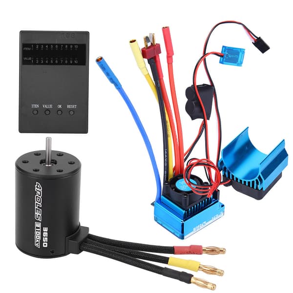 3650 3100Kv Borstlös Motor ESC Combo med Programkort för 1 10 RC Bil 60A