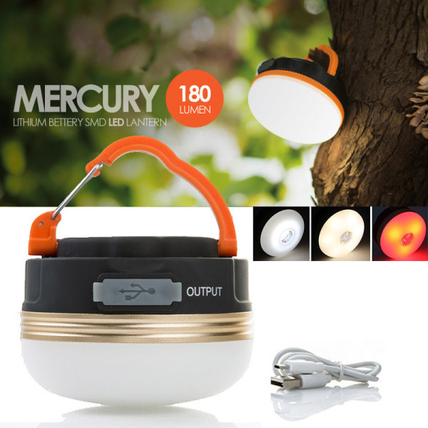 LED-campingljus, utomhusljusarmatur, USB laddningsbar med magneter som kan hänga lägerlampor,
