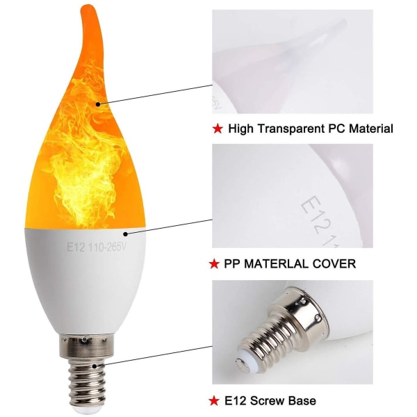 LED Candle Flame Lamp Simulering Flame Lamp
