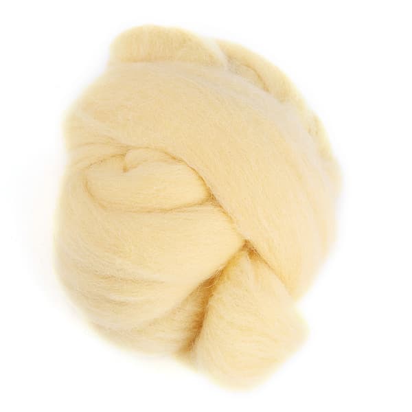 Farget nålfilt ull roving - krem (55g)