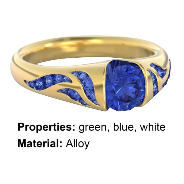 Kompakt ring Delikat Smidig Långvarig Legering Gem Ring För Alla Hjärtans Dag Green US 10
