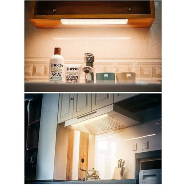 Pack 10 LED-lampor, trådlös, USB uppladdningsbar, magnetisk, rörelsesensor, 2 ljuslägen, bärbar garderobslampa, Emerge