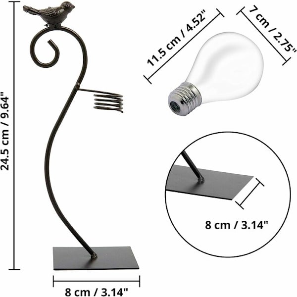 Hydroponic Planter Ornament Iron Desktop Maljakko (musta [26*12*8cm]) kodin ja puutarhan sisustamiseen