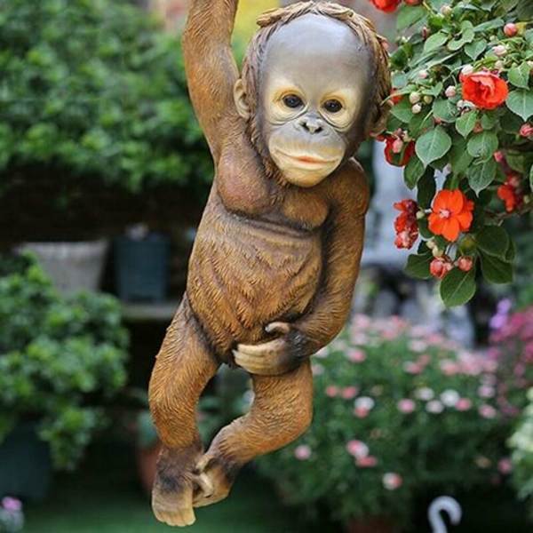 Resin Abe Klatring Hængende Resin Abe Statue Have Dyre Statue Have Dekoration-Tøj