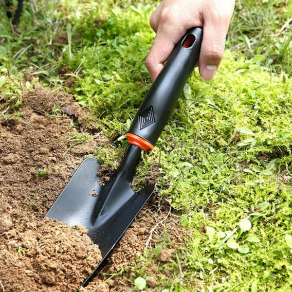 Metalblomstspartel - Haveskovl med ergonomisk plastikhåndtag - til plantning og omplantning