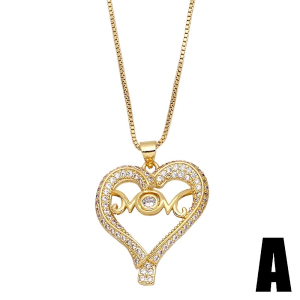 Halskæde gave til mor Zircon Heart Stud Fashion smykker Ac8261 B
