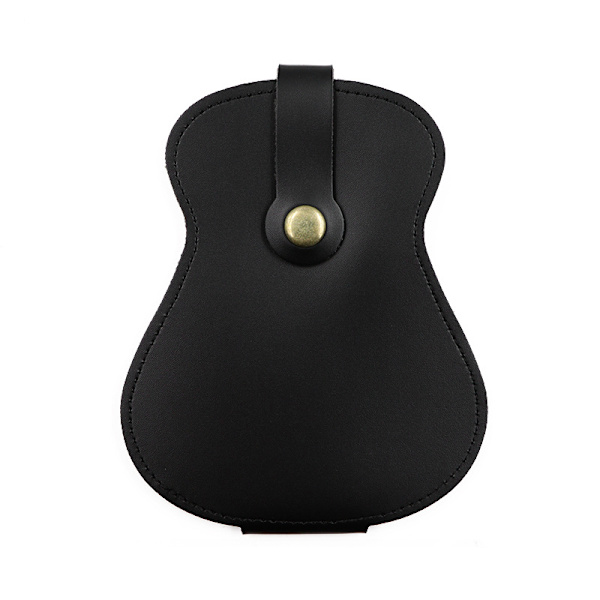【XiYa butik】Läderfodral för plektrum, handgjord PU-läderhållare för plektrum med 18 fack för gitarrplektrum Black