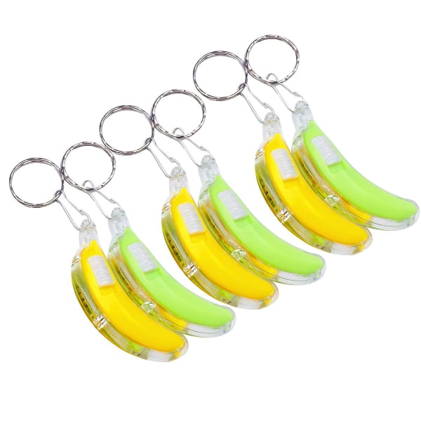 12 st Banana Design Nyckelring Led Lysande Unik Snygg Nyckelhållare Nyckeldekoration Nyckelring för dagligt bruk