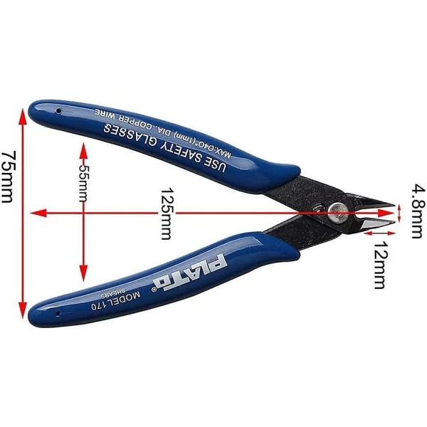 Sidoklippare, precisionssidoskärare, skärverktyg för reparation av elektriska kablar/smycken (2pack)